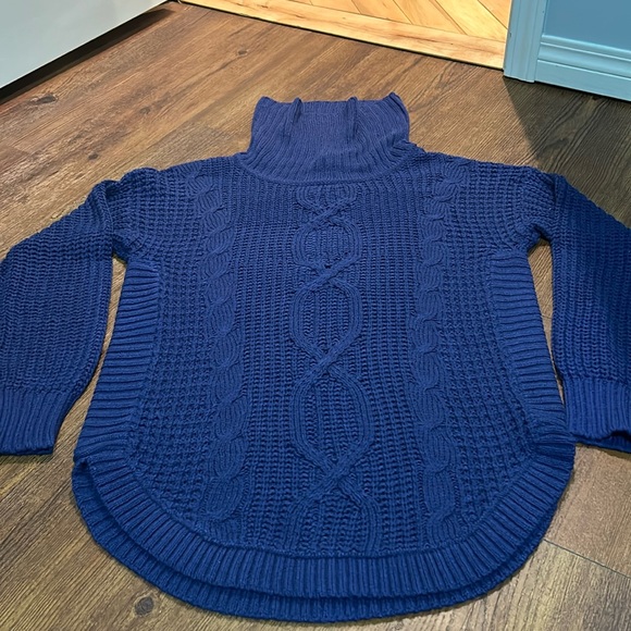 Navy Blue Cowl Neck Sweater Size L - Picture 1 of 3